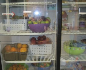 Inside fridge