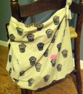 Jenny's chimp stamped bag